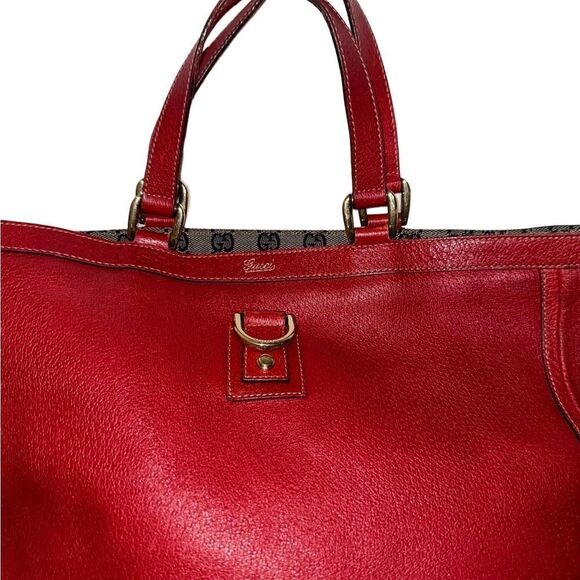 Gucci dark red d-ring large Abbey tote bag - Picture 5 of 16
